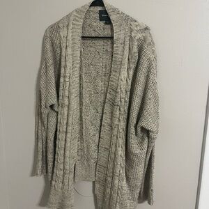 Cozy Beige Cable Knit Cardigan Oversized